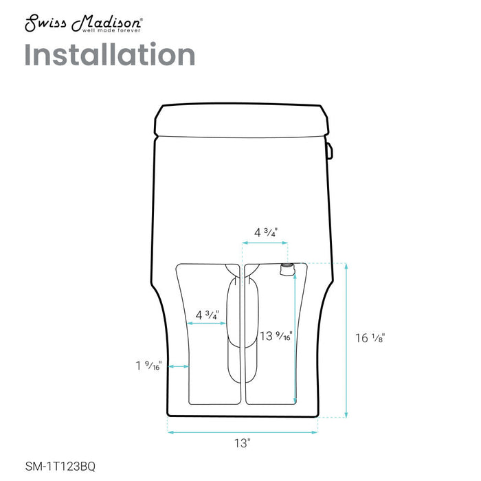 Swiss Madison Virage One Piece Elongated Left Side Flush Handle Toilet 1.28 gpf in Bisque - SM-1T123BQ