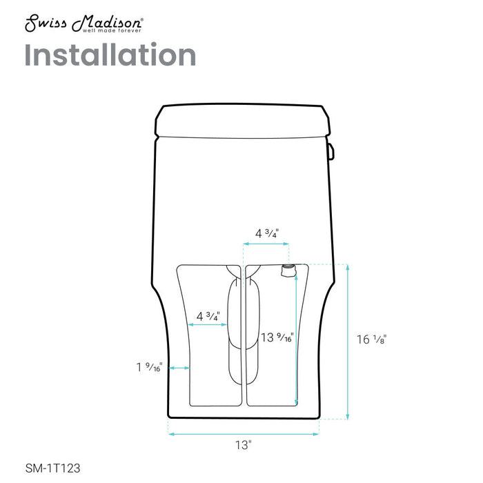 Swiss Madison Virage One-Piece Elongated Left Side Flush Handle Toilet 1.28 gpf - SM-1T123