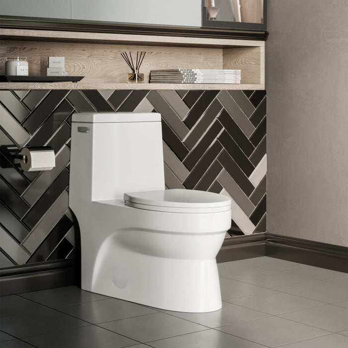 Swiss Madison Virage One-Piece Elongated Left Side Flush Handle Toilet 1.28 gpf - SM-1T123