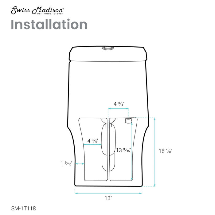 Swiss Madison Virage One-Piece Elongated Toilet Vortex Dual-Flush 1.1/1.6 gpf - SM-1T118