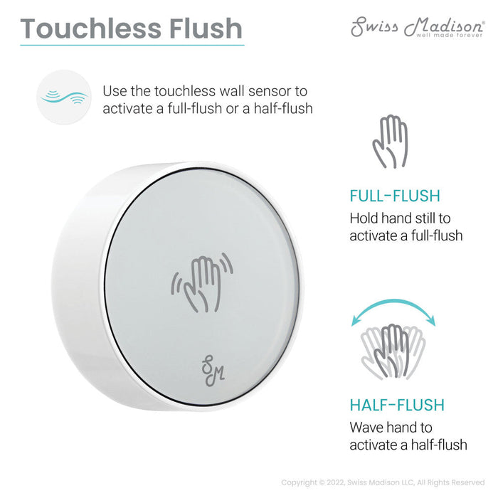 Swiss Madison Virage One Piece Elongated Toilet with Touchless Retrofit Dual Flush 1.1/1.6 gpf - SM-1TK118