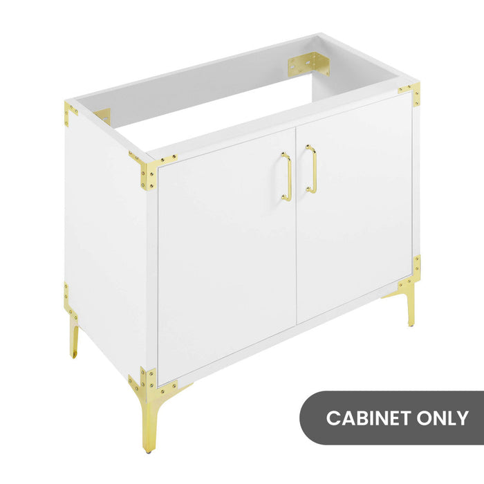 Swiss Madison Voltaire 36" Single, Bathroom Vanity in White with Gold Hardware - Cabinet Only - SM-BV320-C