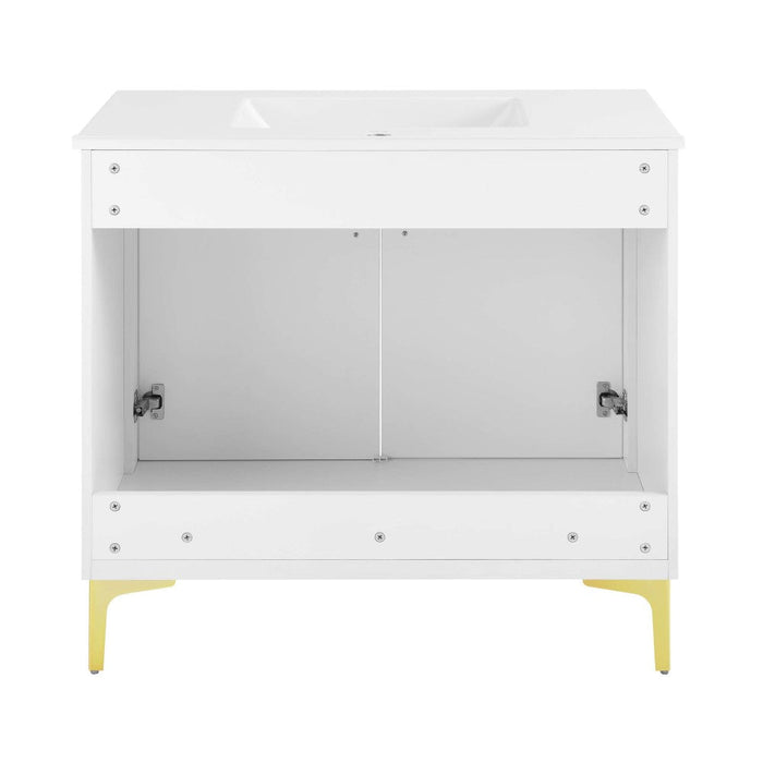 Swiss Madison Voltaire 36" Single, Bathroom Vanity in White with Gold Hardware - SM-BV320