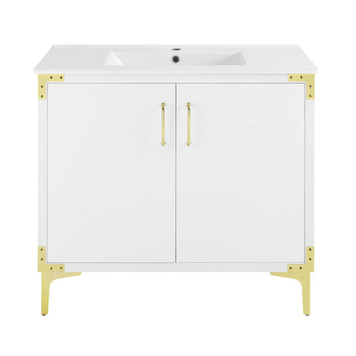 Swiss Madison Voltaire 36" Single, Bathroom Vanity in White with Gold Hardware - SM-BV320