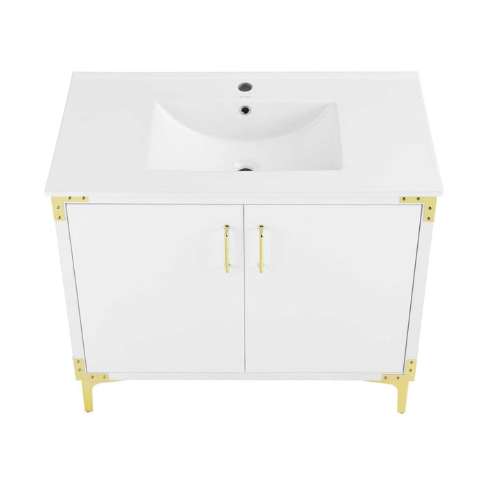 Swiss Madison Voltaire 36" Single, Bathroom Vanity in White with Gold Hardware - SM-BV320