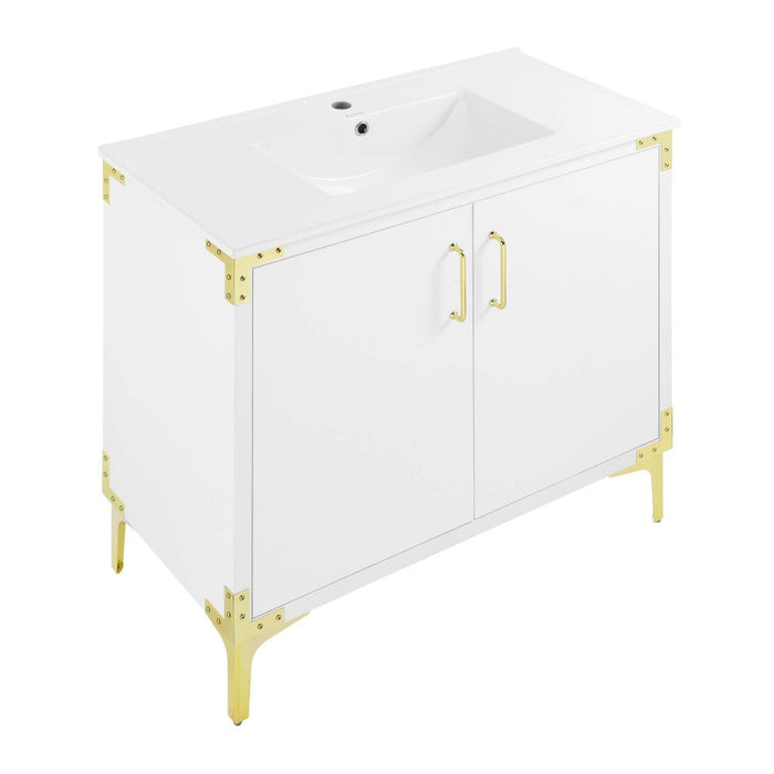 Swiss Madison Voltaire 36" Single, Bathroom Vanity in White with Gold Hardware - SM-BV320