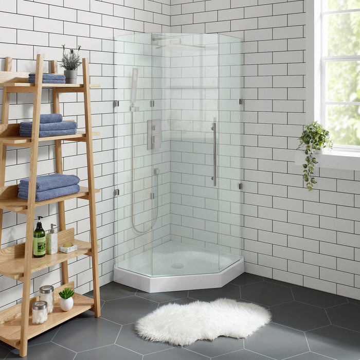 Swiss Madison Voltaire 36" x 36" Acrylic White, Single-Threshold, Center Drain, Neo-angle Shower Base - SM-SB519