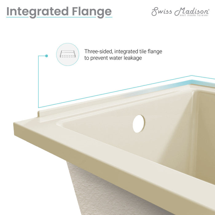 Swiss Madison Voltaire 48" x 32" Left-Hand Drain Alcove Bathtub in Bisque - SM-DB561BQ