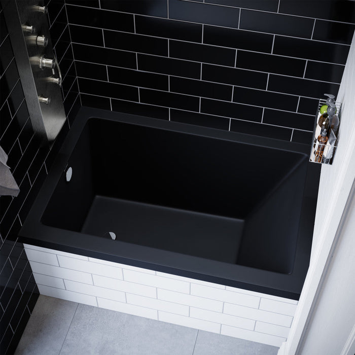 Swiss Madison Voltaire 48" x 32" Left-Hand Drain Alcove Bathtub in Matte Black - SM-DB561MB