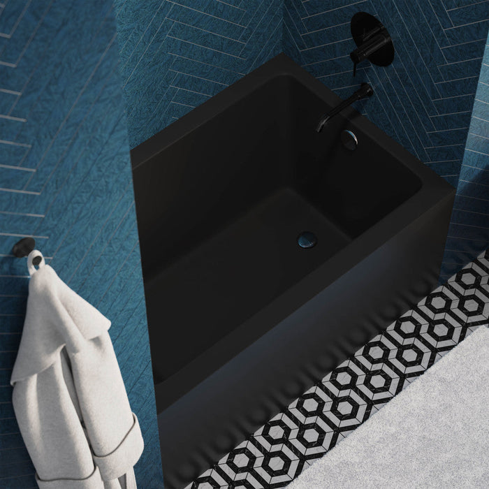 Swiss Madison Voltaire 48" x 32" Right-Hand Drain Alcove Bathtub with Apron in Matte Black - SM-AB551MB