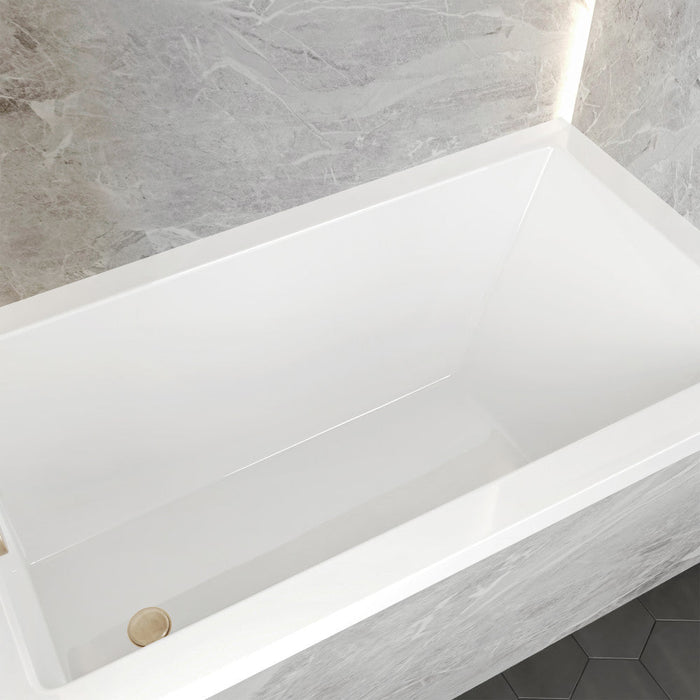 Swiss Madison Voltaire 54" x 30" Acrylic Glossy White, Alcove, Integral Left-Hand Drain, Bathtub - SM-AB562