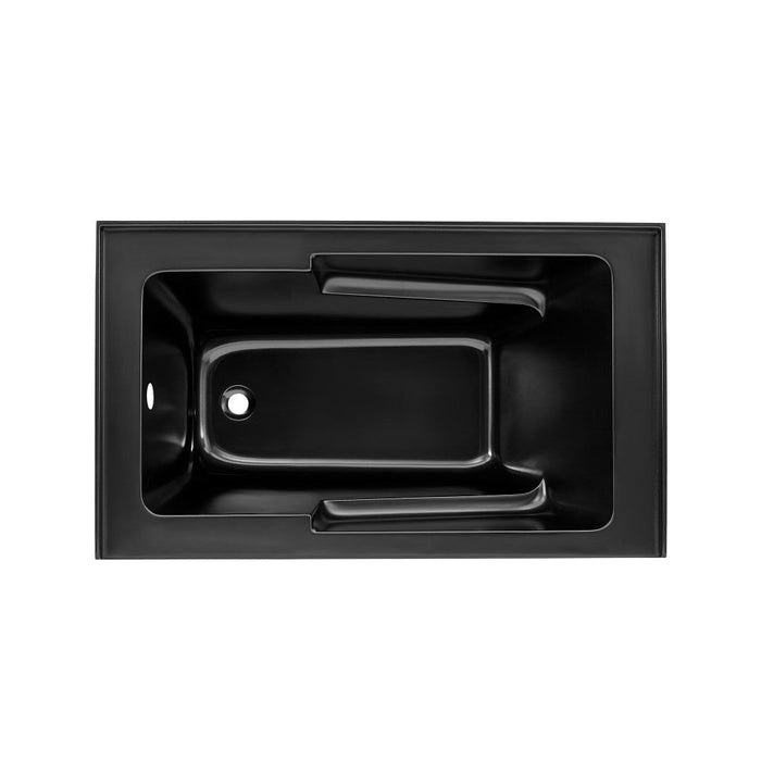 Swiss Madison Voltaire 54" x 30" Left-Hand Drain Alcove Bathtub with Apron in Matte Black - SM-AB549MB