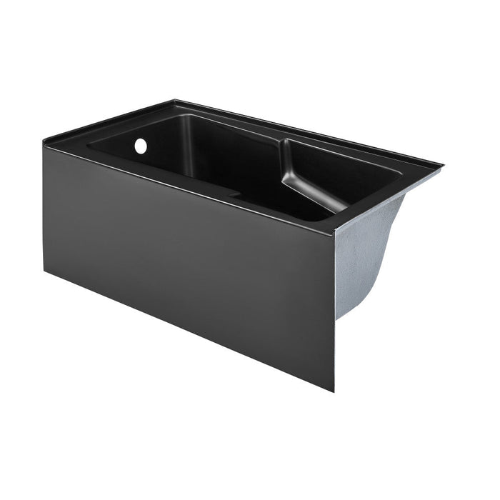 Swiss Madison Voltaire 54" x 30" Left-Hand Drain Alcove Bathtub with Apron in Matte Black - SM-AB549MB