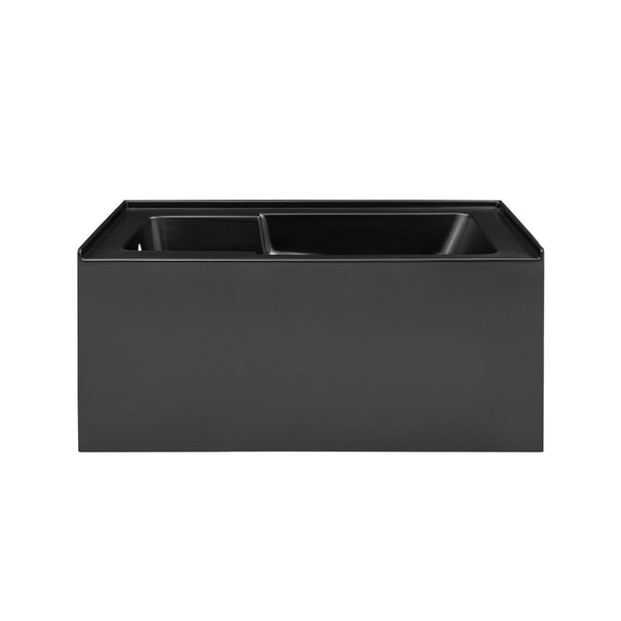 Swiss Madison Voltaire 54" x 30" Left-Hand Drain Alcove Bathtub with Apron in Matte Black - SM-AB549MB