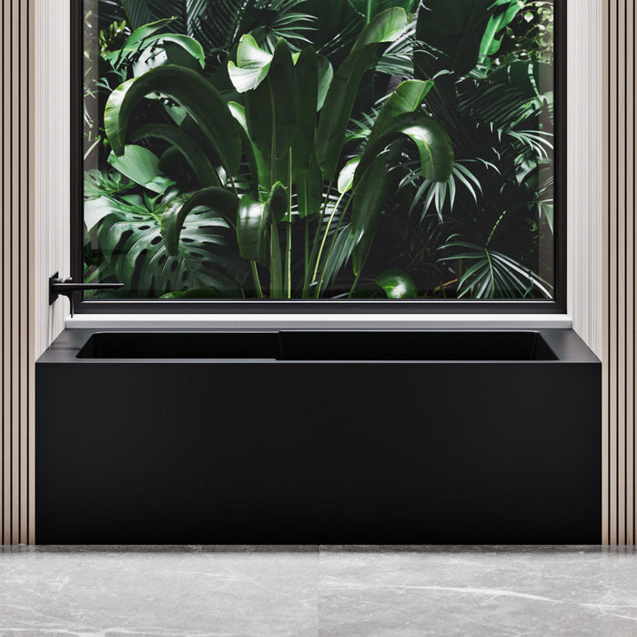 Swiss Madison Voltaire 54" x 30" Left-Hand Drain Alcove Bathtub with Apron in Matte Black - SM-AB549MB