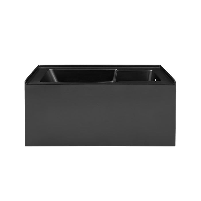 Swiss Madison Voltaire 54" x 30" Right-Hand Drain Alcove Bathtub with Apron in Matte Black - SM-AB550MB