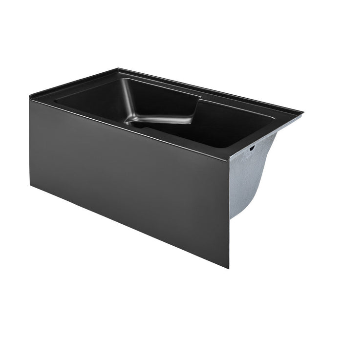 Swiss Madison Voltaire 54" x 30" Right-Hand Drain Alcove Bathtub with Apron in Matte Black - SM-AB550MB