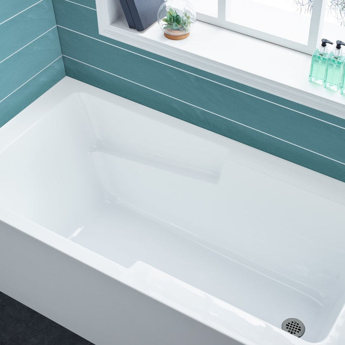 Swiss Madison Voltaire 54" x 30" Left-Hand Drain Alcove Bathtub with Apron & Armrest - SM-AB549