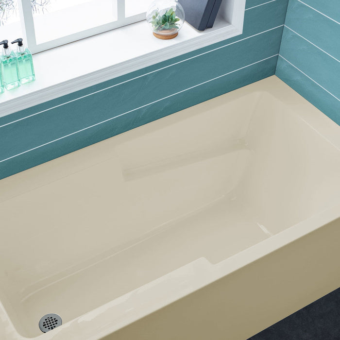 Swiss Madison Voltaire 54" x 30" Left-Hand Drain Alcove Bathtub with Apron in Bisque - SM-AB549BQ