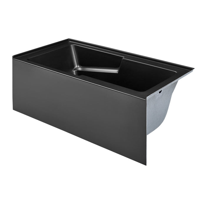 Swiss Madison Voltaire 60" x 32" Right-Hand Drain Alcove Bathtub with Apron in Matte Black - SM-AB542MB