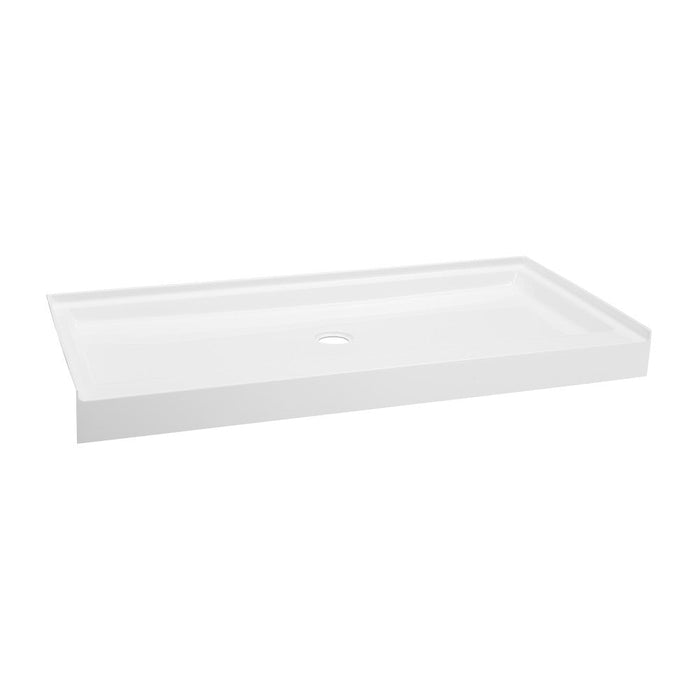 Swiss Madison Voltaire 60" x 30" Acrylic White, Single-Threshold, Center Drain, Shower Base - SM-SB518