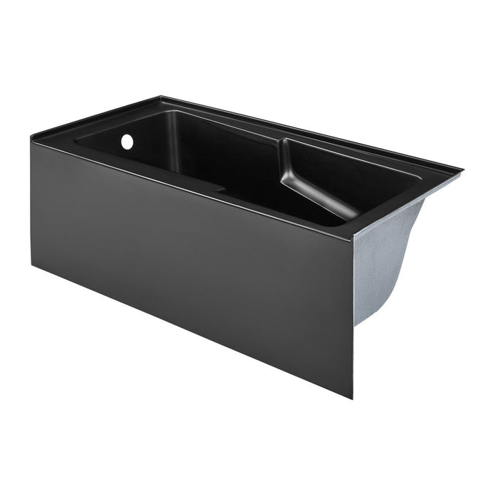 Swiss Madison Voltaire 60" x 30" Left-Hand Drain Alcove Bathtub with Apron in Matte Black - SM-AB541MB