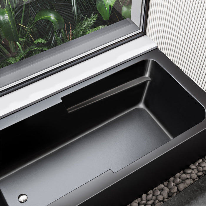 Swiss Madison Voltaire 60" x 30" Left-Hand Drain Alcove Bathtub with Apron in Matte Black - SM-AB541MB