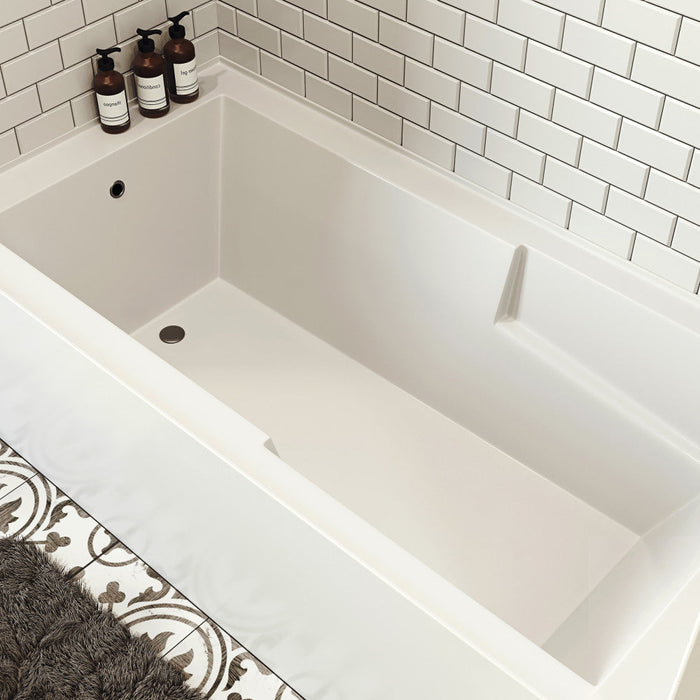 Swiss Madison Voltaire 72" x 36" Left-Hand Drain Alcove Bathtub with Apron and Armrest - SM-AB556