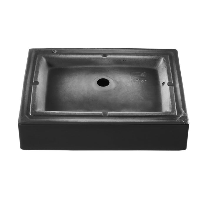 Swiss Madison Voltaire Ceramic Rectangle Vessel Sink, Matte Black - SM-VS282MB