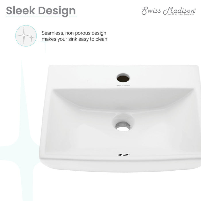 Swiss Madison Sublime Compact Ceramic Wall Hung Sink - SM-WS317