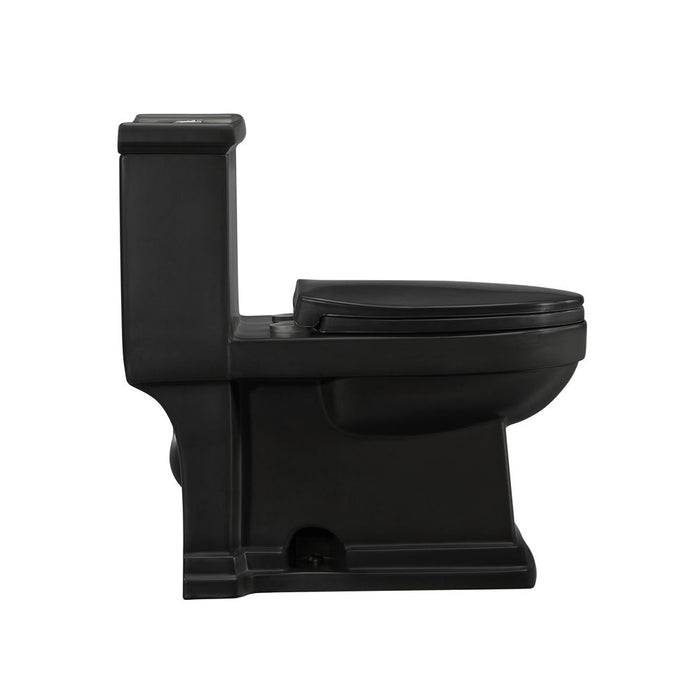 Swiss Madison Voltaire One-Piece Elongated Toilet Dual-Flush 1.1/1.6 gpf in Matte Black - SM-1T113MB