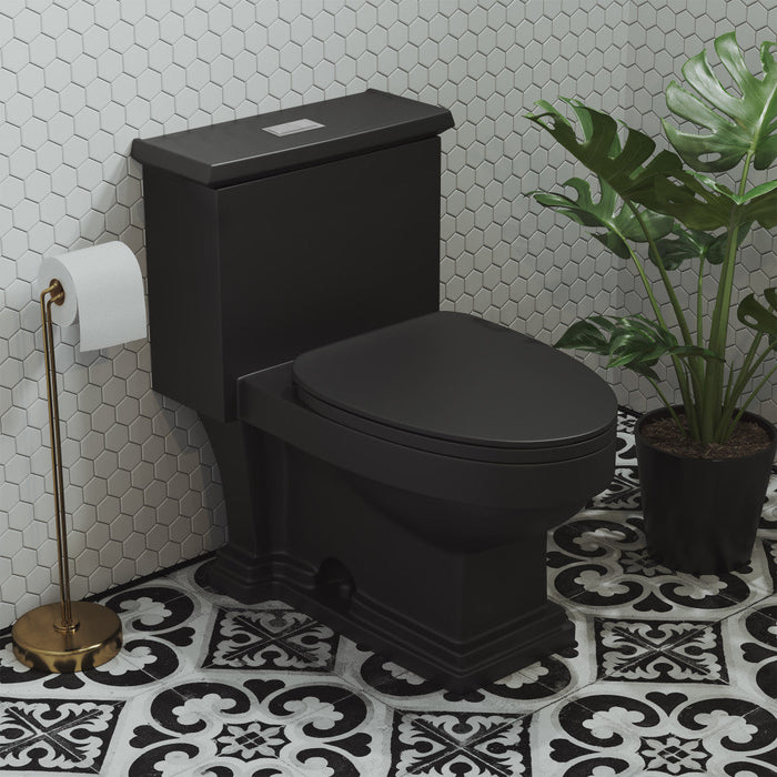 Swiss Madison Voltaire One-Piece Elongated Toilet Dual-Flush 1.1/1.6 gpf in Matte Black - SM-1T113MB