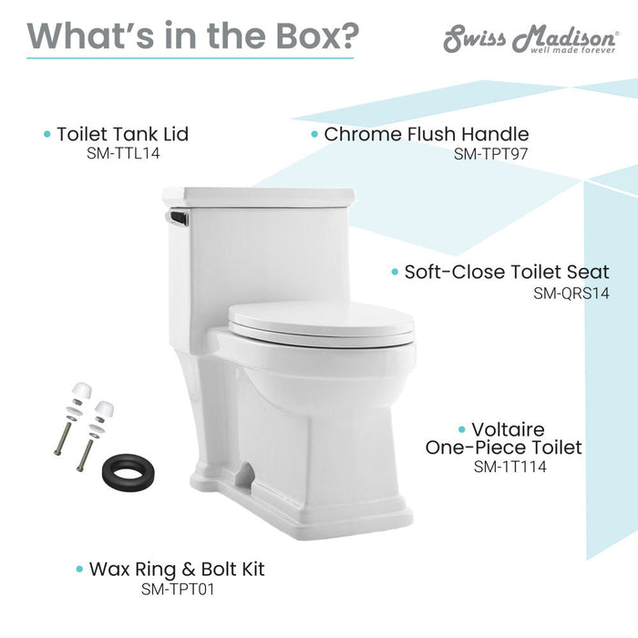 Swiss Madison Voltaire One-Piece Elongated Toilet Side Flush 1.28 gpf - SM-1T114