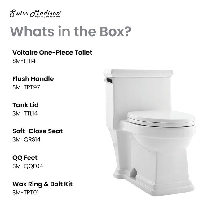 Swiss Madison Voltaire One-Piece Elongated Toilet Side Flush 1.28 gpf - SM-1T114