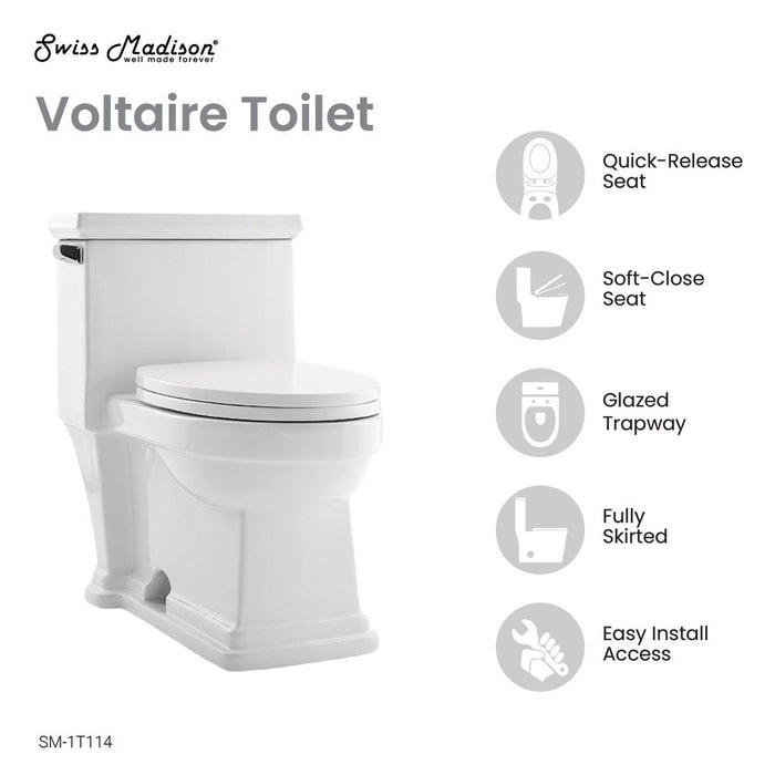 Swiss Madison Voltaire One-Piece Elongated Toilet Side Flush 1.28 gpf - SM-1T114