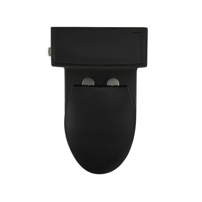 Swiss Madison Voltaire One-Piece Elongated Toilet Left Side Flush Handle 1.28 gpf in Matte Black - SM-1T114MB