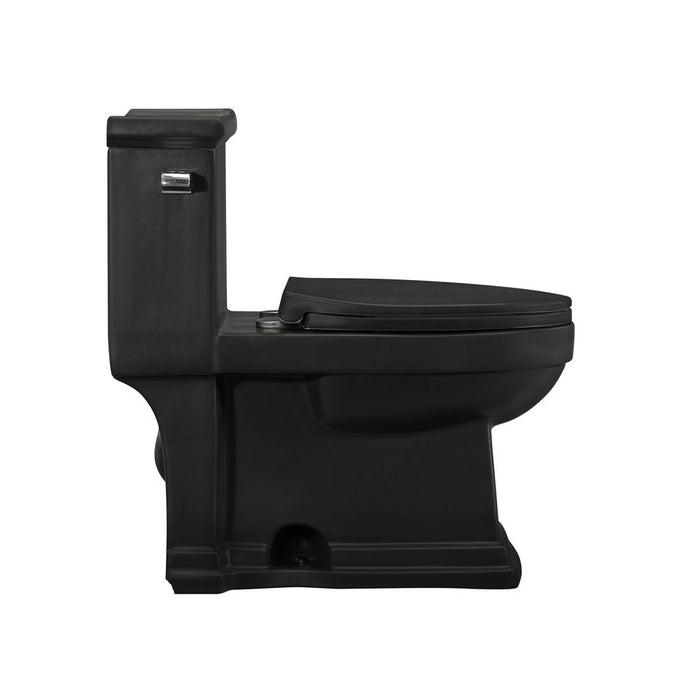 Swiss Madison Voltaire One-Piece Elongated Toilet Left Side Flush Handle 1.28 gpf in Matte Black - SM-1T114MB