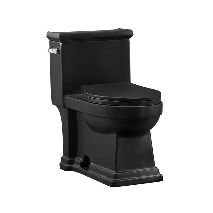 Swiss Madison Voltaire One-Piece Elongated Toilet Left Side Flush Handle 1.28 gpf in Matte Black - SM-1T114MB