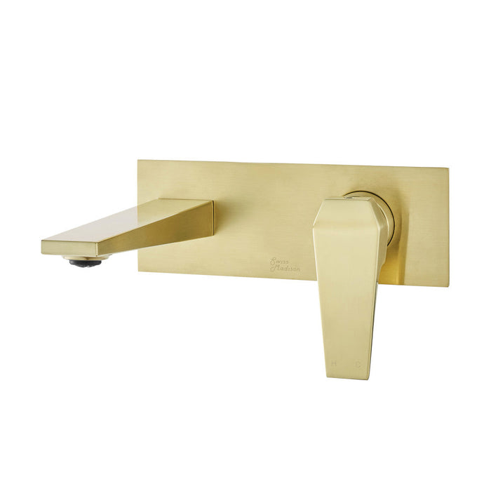 Swiss Madison Voltaire Single-Handle, Wall-Mount, Bathroom Faucet in Brushed Gold - SM-BF42BG