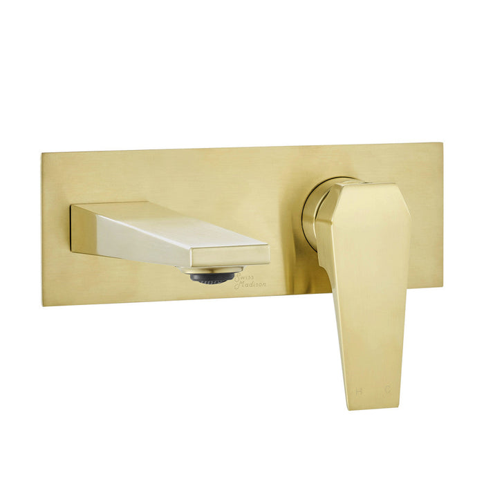 Swiss Madison Voltaire Single-Handle, Wall-Mount, Bathroom Faucet in Brushed Gold - SM-BF42BG