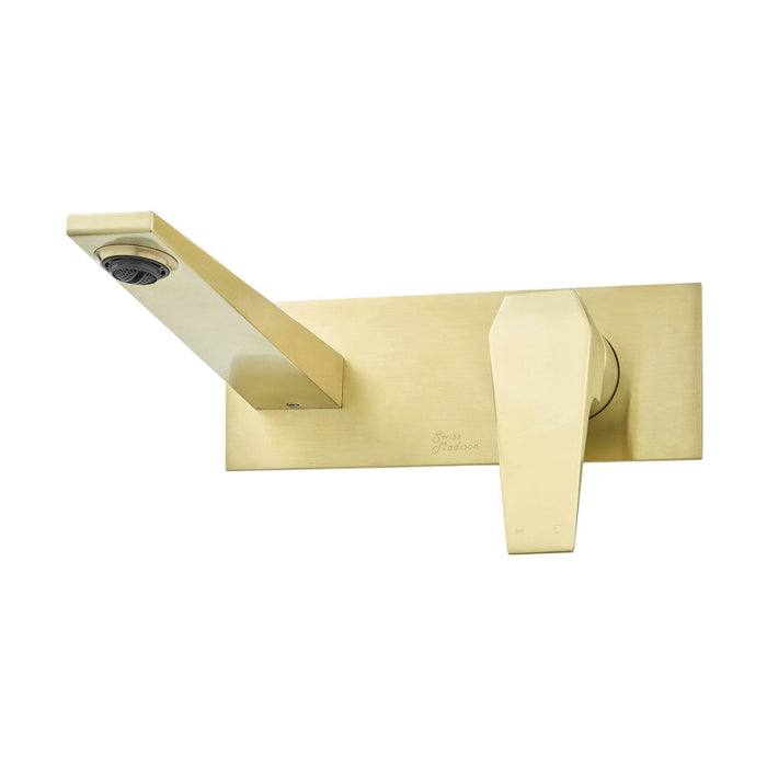 Swiss Madison Voltaire Single-Handle, Wall-Mount, Bathroom Faucet in Brushed Gold - SM-BF42BG