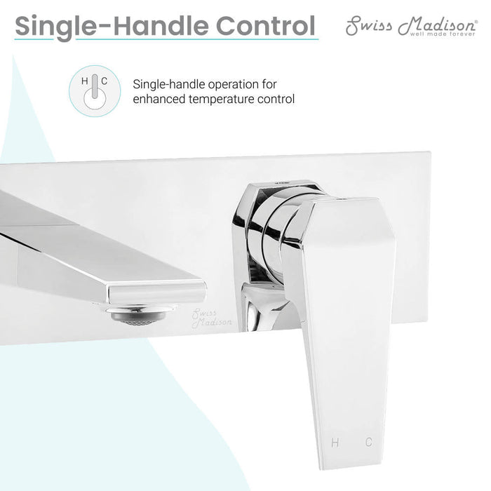 Swiss Madison Voltaire Single-Handle, Wall-Mount, Bathroom Faucet in Chrome - SM-BF42C