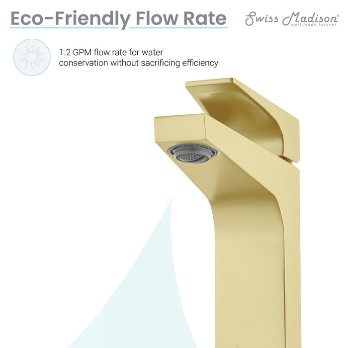 Swiss Madison Voltaire Single Hole, Single-Handle, Bathroom Faucet in Brushed Gold - SM-BF40BG