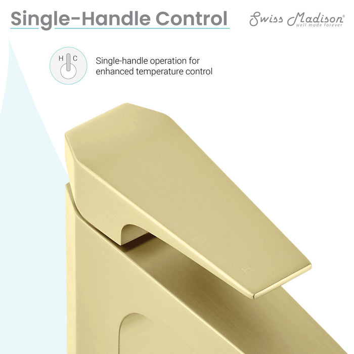 Swiss Madison Voltaire Single Hole, Single-Handle, Bathroom Faucet in Brushed Gold - SM-BF40BG