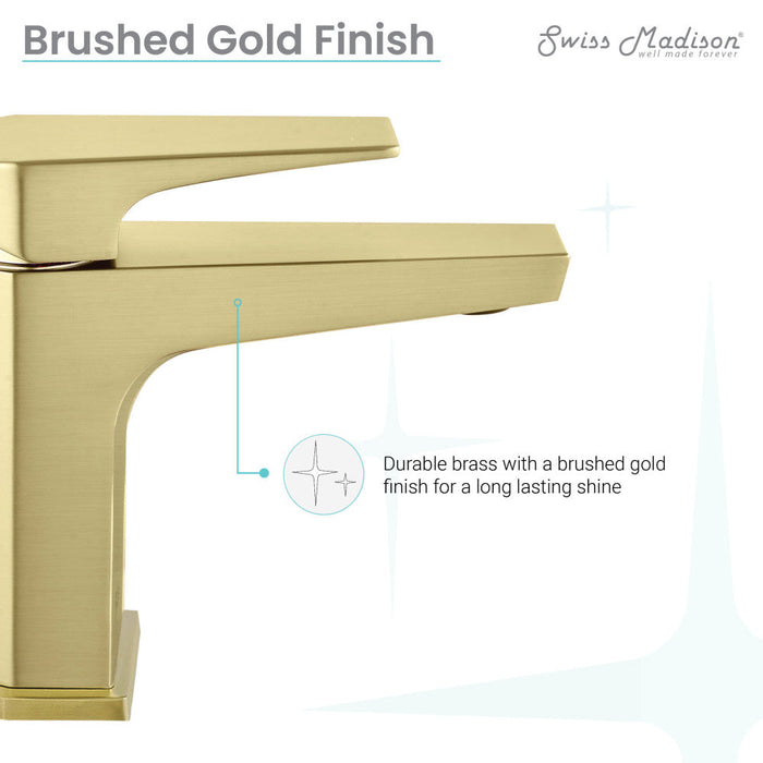 Swiss Madison Voltaire Single Hole, Single-Handle, Bathroom Faucet in Brushed Gold - SM-BF40BG