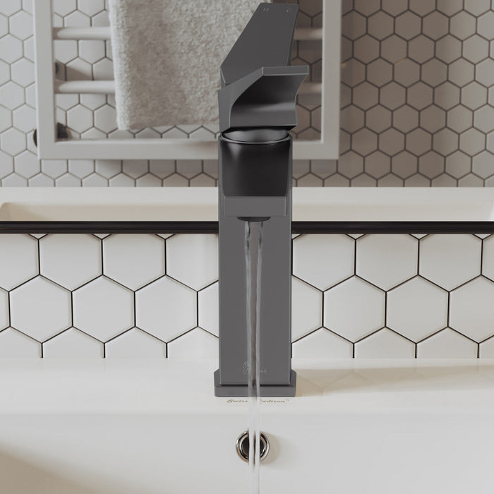 Swiss Madison Voltaire Single Hole, Single-Handle, Bathroom Faucet in Gunmetal Grey - SM-BF40GG