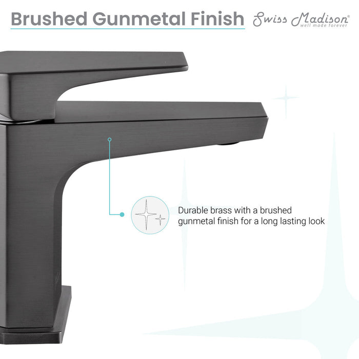 Swiss Madison Voltaire Single Hole, Single-Handle, Bathroom Faucet in Gunmetal Grey - SM-BF40GG