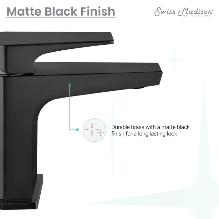 Swiss Madison Voltaire Single Hole, Single-Handle, Bathroom Faucet in Matte Black - SM-BF40MB