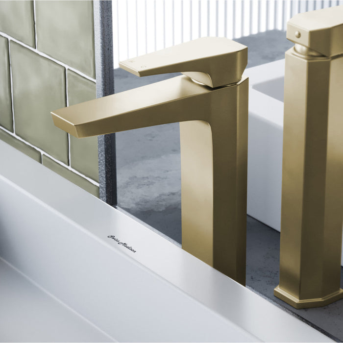 Swiss Madison Voltaire Single Hole, Single-Handle, High Arc Bathroom Faucet in Brushed Gold - SM-BF41BG