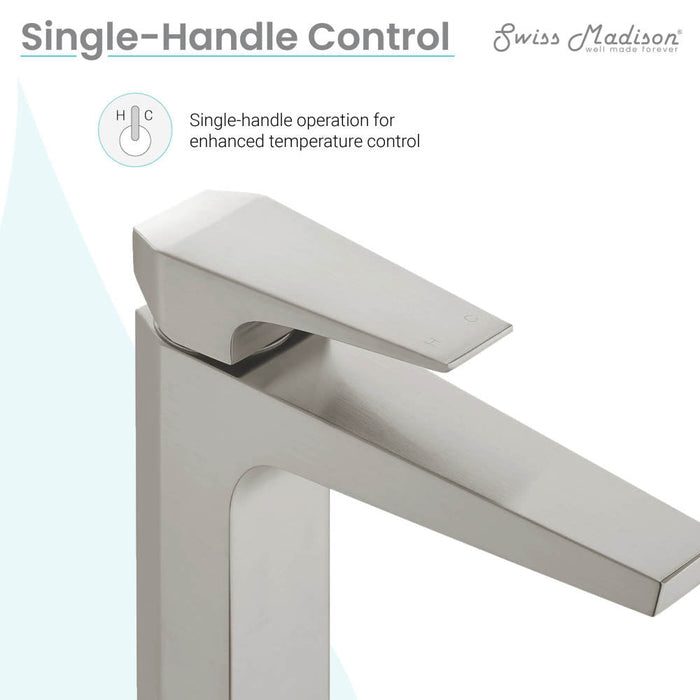 Swiss Madison Voltaire Single Hole, Single-Handle, High Arc Bathroom Faucet in Brushed Nickel - SM-BF41BN